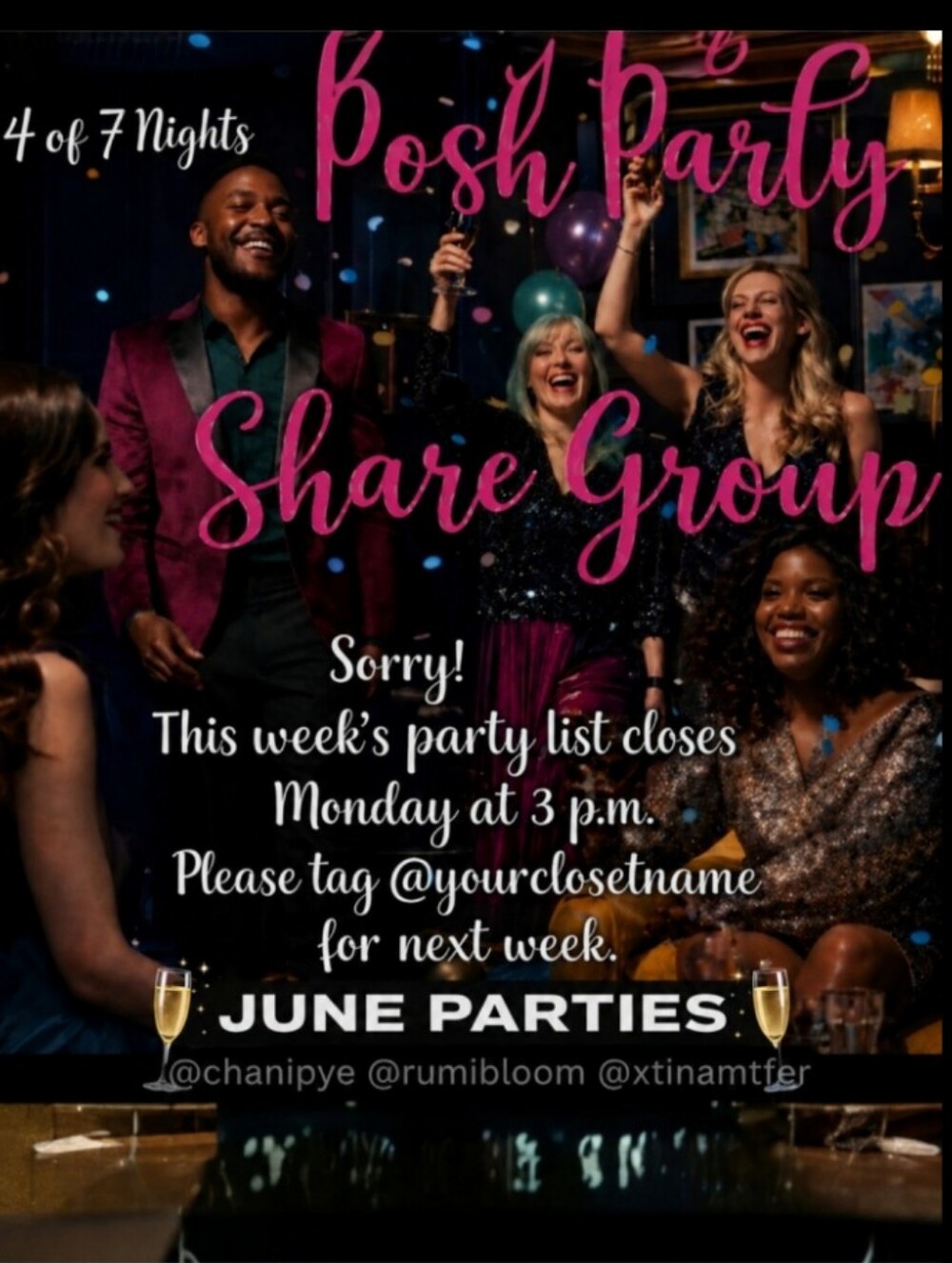 🍾🥂 JUNE JUST IN POSH PARTY CHALLENGE SHARE GROUP 🍾🥂